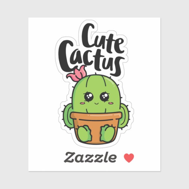 Sticker Cute cactus (Feuille)