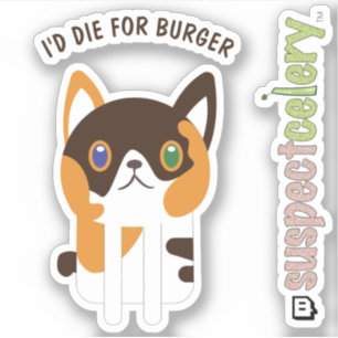 Sticker Cute Calico Chat / Kitten Line Art