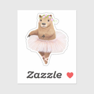 Sticker Cute Capybara en jupe Tutu rose