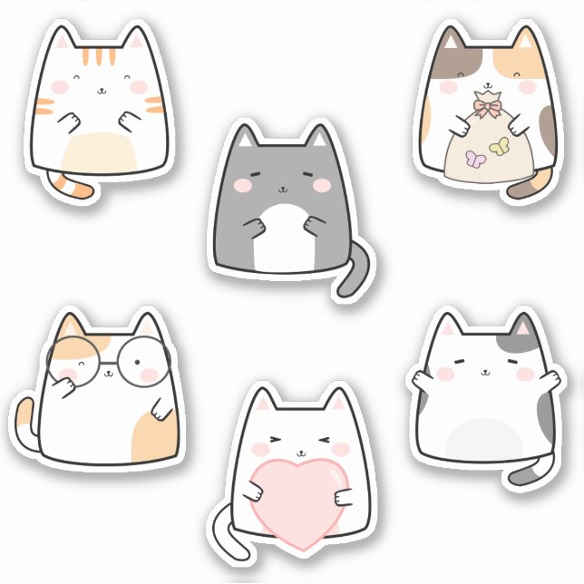 Sticker Cute caricature Kitties (Devant)