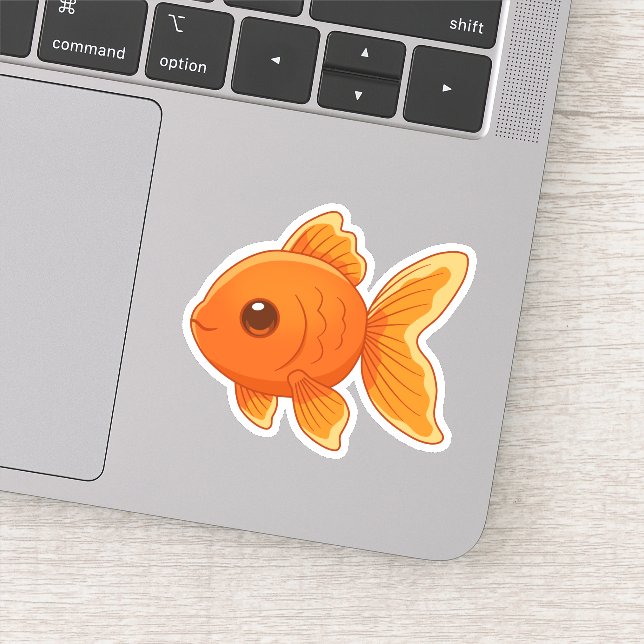 Sticker Cute Cartoon Goldfish (Détail)