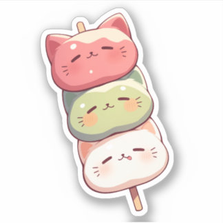 Sticker Cute Cat Tri-color Dango