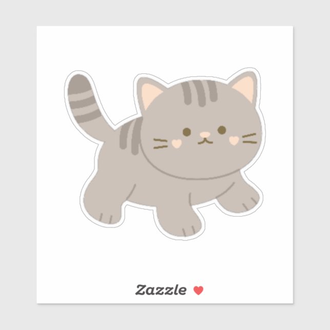 Sticker Cute Chat (2) (Feuille)