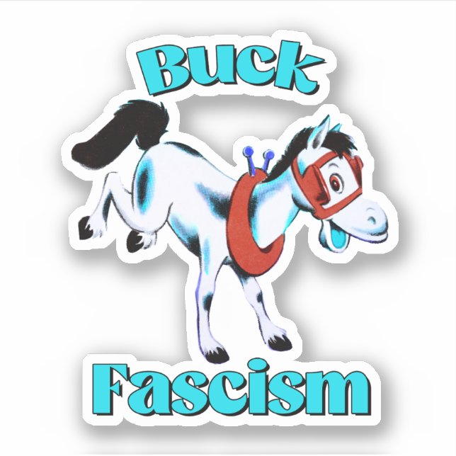 Sticker Cute Cheval Rétro - Fascisme Buck (Devant)