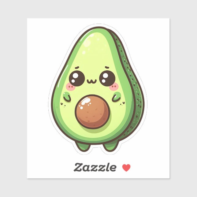 Sticker Cute Chibi Avocado (Feuille)