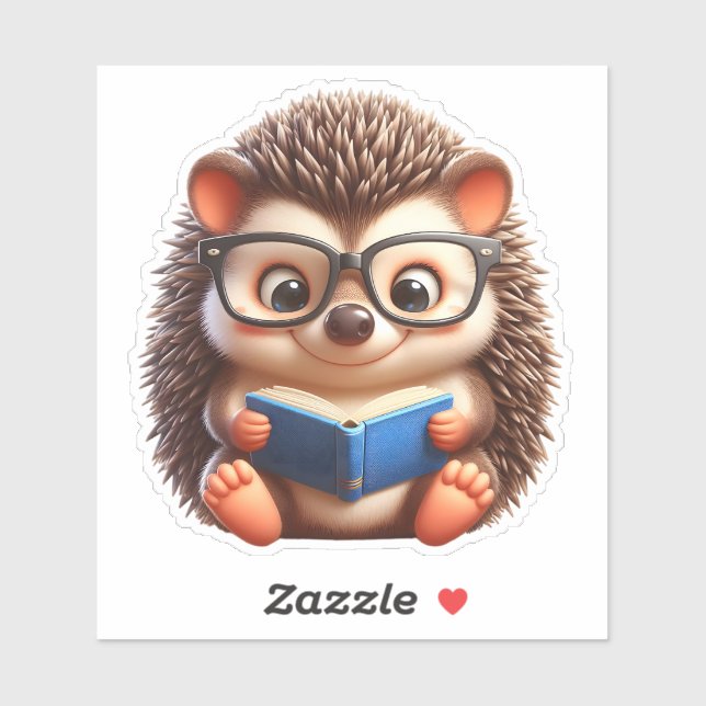Sticker Cute Chibi Lecture Hedgehog (Feuille)