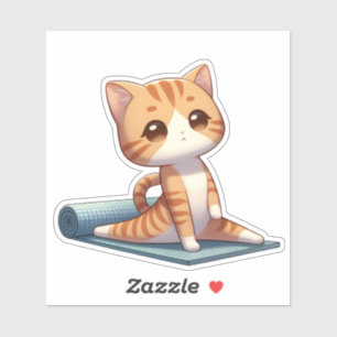 Sticker Cute Chibi Yoga Chat