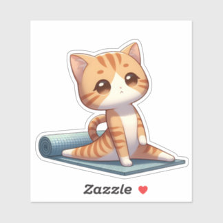Sticker Cute Chibi Yoga Chat