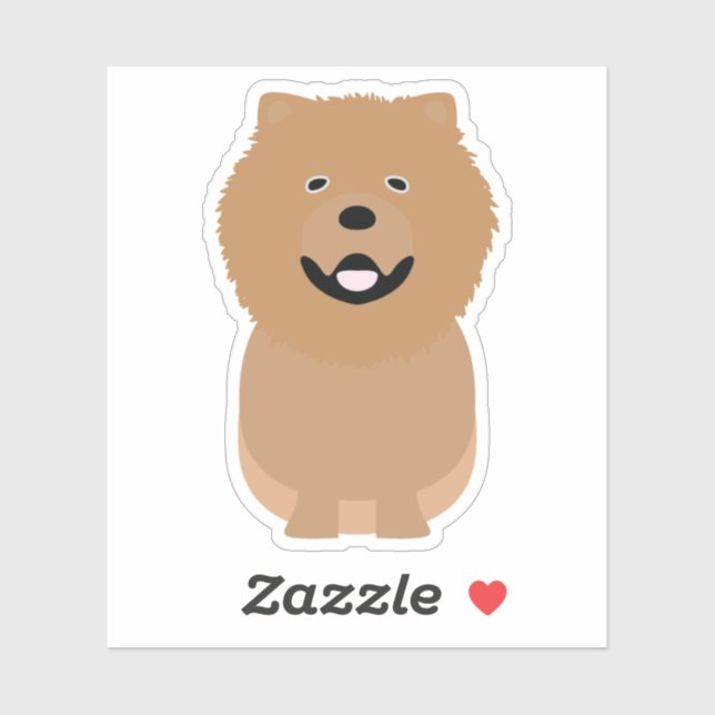 Sticker Cute Chow Chow Chien Chien Chien Puppy Kiss Coupe  (Feuille)