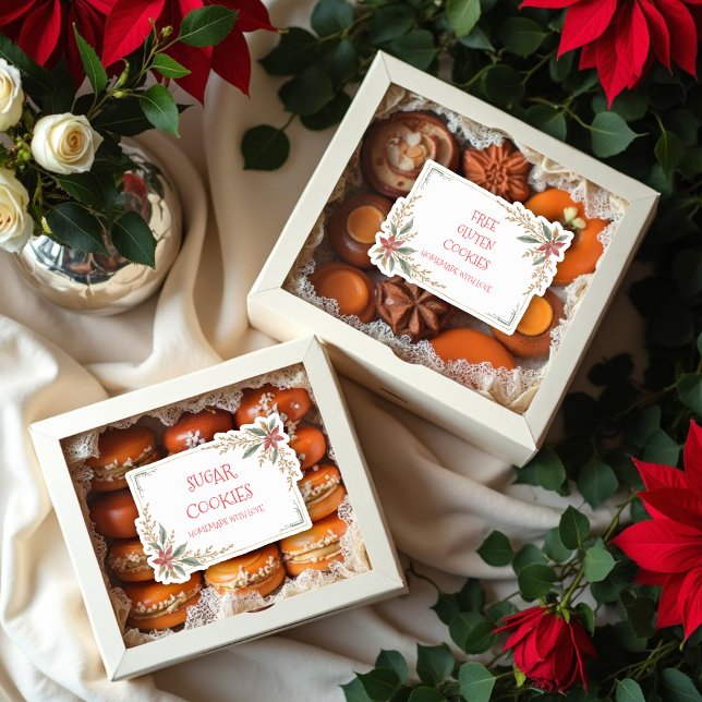 Sticker Cute Christmas Frame For Cookies Exchange Party (Charming Cute Christmas Frame For Cookies Exchange Party Stickers. )