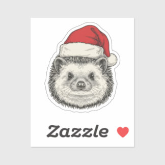 Sticker Cute Christmas Hedgehog