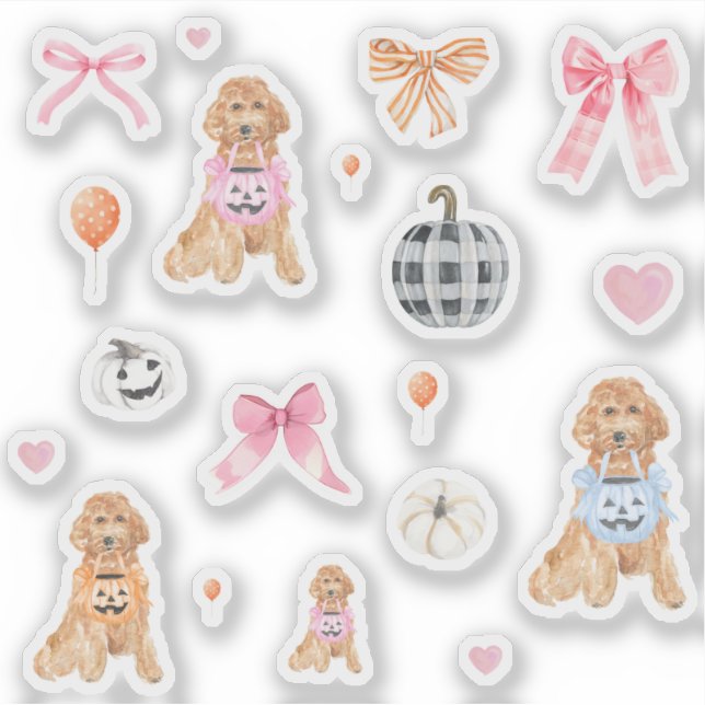 Sticker Cute Coquette Halloween Citrouilles (Devant)