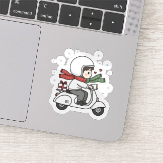 Sticker Cute Couple Scooter Trip | Romantic Travel Love