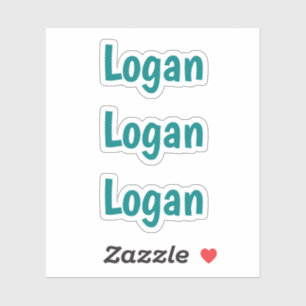 Sticker Cute Custom Kids Simple Typographie Nom Turquoise