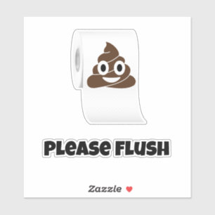Sticker Cute Emoticon Poop et Papier toilette