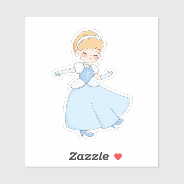 Sticker Cute Fairy Tale Princess Pastel Dress Vinyl  (Feuille)