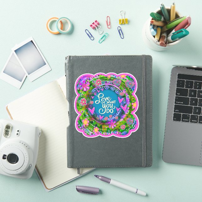 Sticker Cute Floral Rose Aimer Ce Que Vous Faites Inspirat (Couverture iPad)