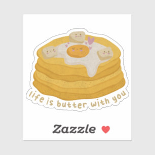 Sticker Cute Food Pun : La vie est le beurre avec toi
