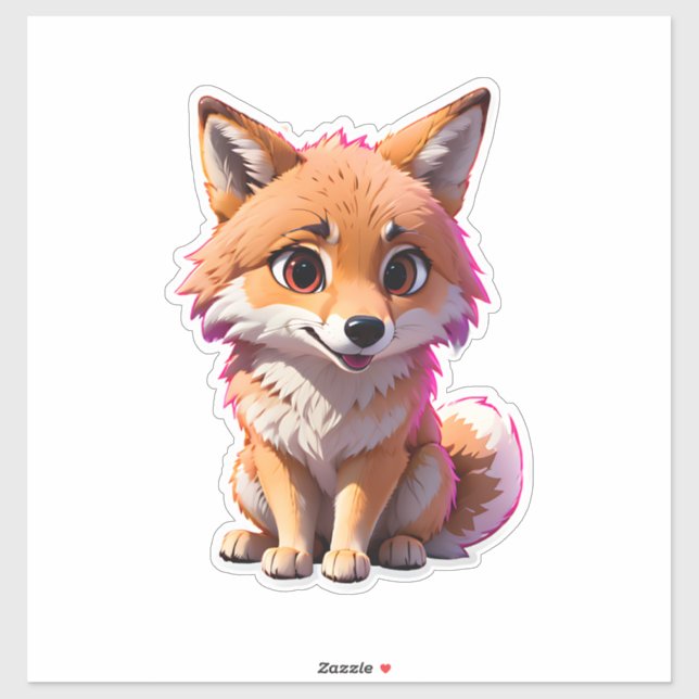Sticker Cute Fox (Feuille)
