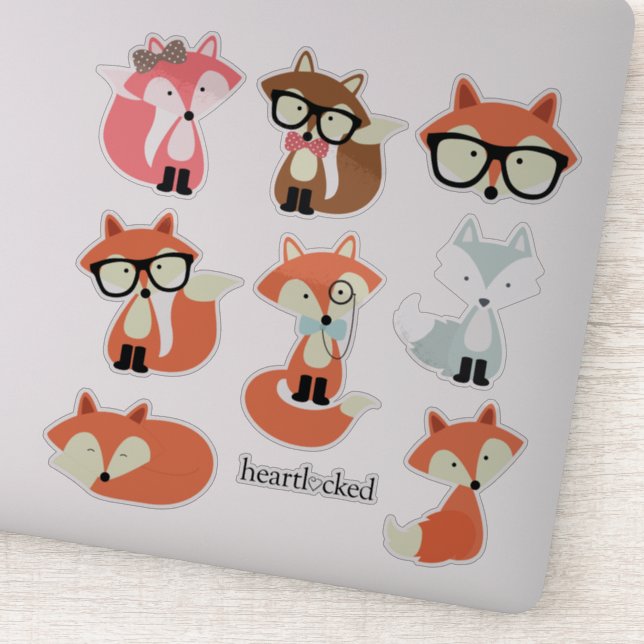 Sticker Cute Foxes, collection (Détail)