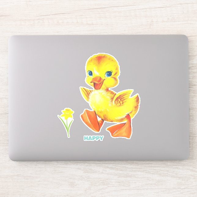 Sticker Cute Funny Joyeux Canard (Ordinateur)