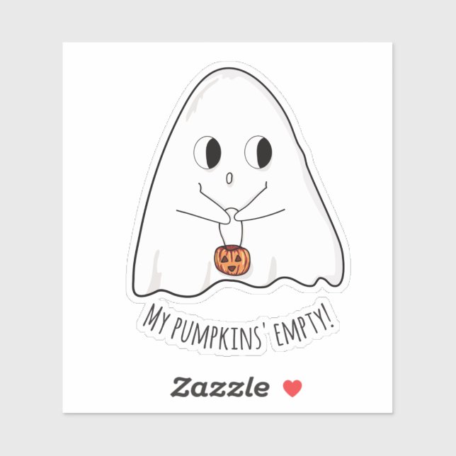 Sticker Cute Funny Kawaii Halloween Ghost Custom Cut Vinyl (Feuille)