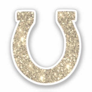 Sticker Cute Glam Girly Gold Parties scintillant Horseshoe