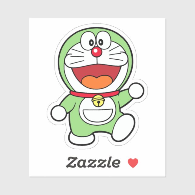 Sticker Cute Green Mini Doraemon Anime (Feuille)