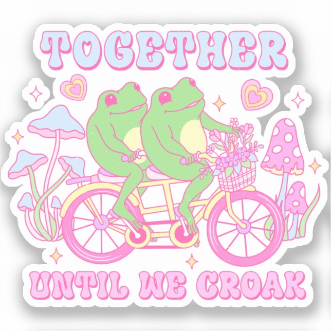 Sticker Cute Grenouille Couple - Ensemble Jusqu'À Ce Que N (Recto)