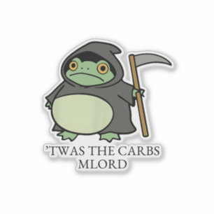 Sticker Cute Grim Reaper Frog – C'étaient les glucides, M'
