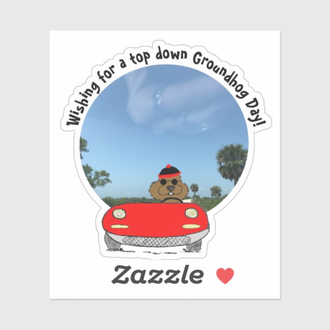 Sticker Cute Groundhog en convertible (Feuille)