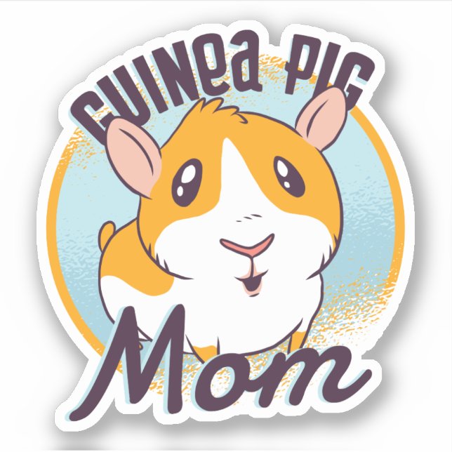 Sticker Cute Guinea Pig Mom Kawaii Piggy Ado Enfants Fille (Devant)