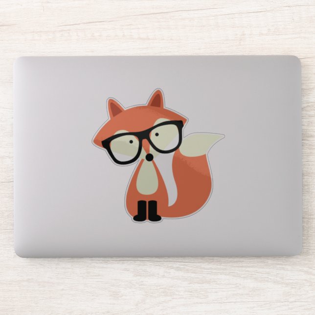 Sticker Cute Hipster Red Fox (Ordinateur)