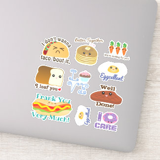 Sticker Cute Kawaii Cartoon Food Doodle Funny Puns Dit