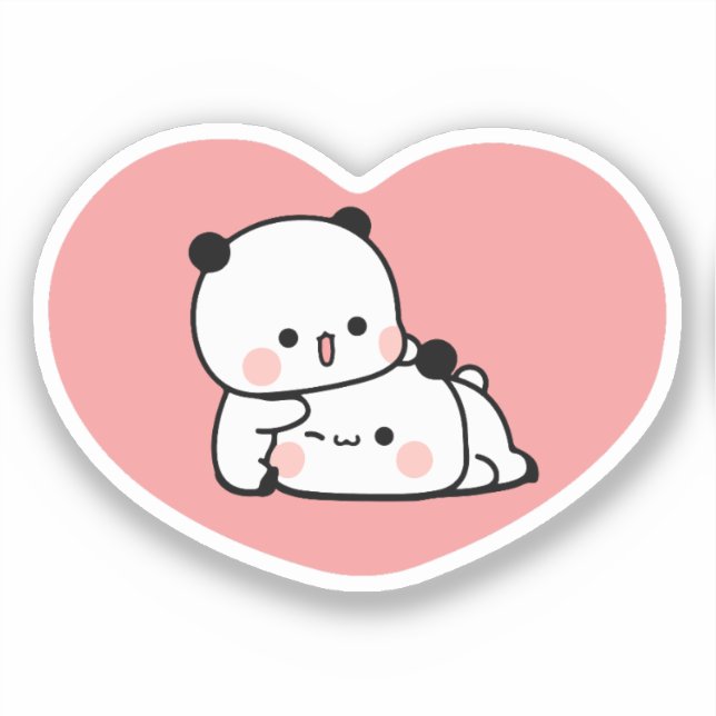 Sticker Cute Kawaii Chubby Mochi Panda ours (Recto)
