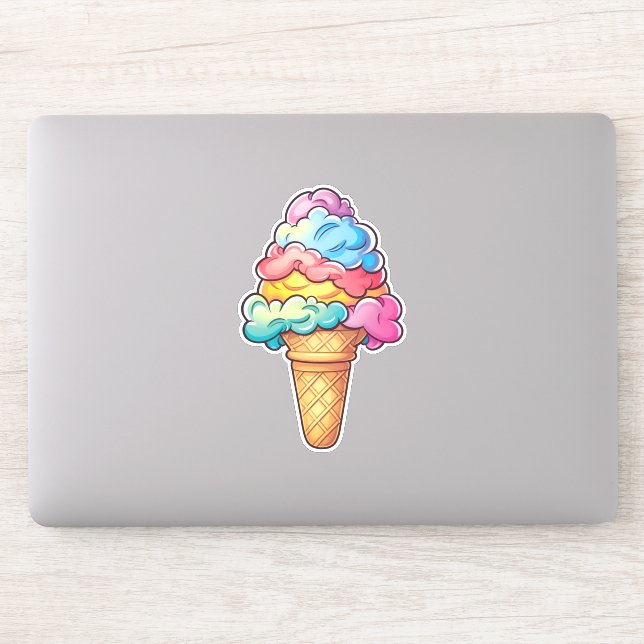 Sticker Cute Kawaii Cone de crème glacée | Sweet Treat (Ordinateur)