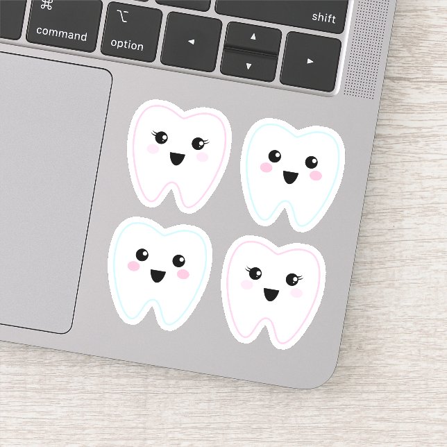 Sticker Cute kawaii dent (Détail)