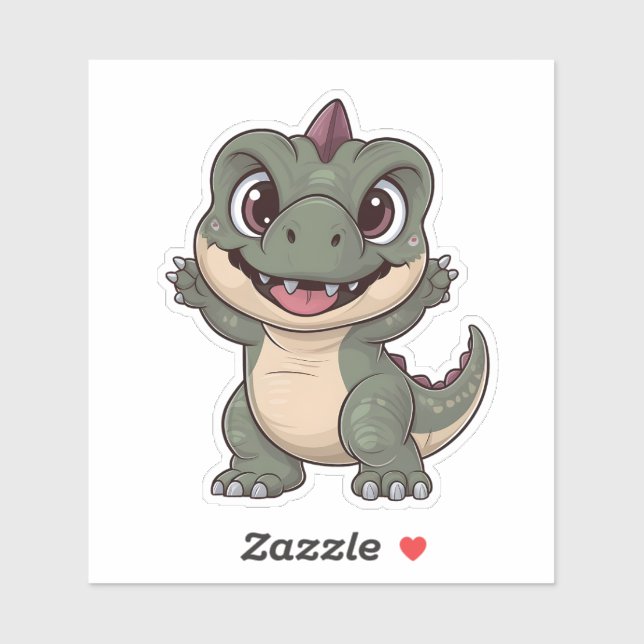 Sticker Cute Kawaii Dinosaur Adorable Dino Design pour le  (Feuille)