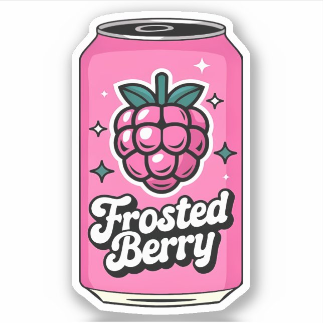 Sticker Cute Kawaii Fun Fruity Raspberry Juice Boire (Devant)