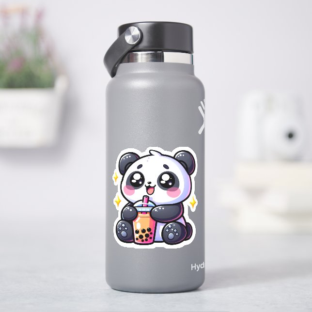 Sticker Cute Kawaii Panda Boissons Boba Bubble Tea Kawaii (HydroFlask)
