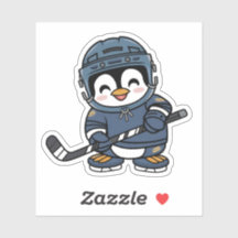 Cute Kawaii Penguin en tenue de hockey Sports amus