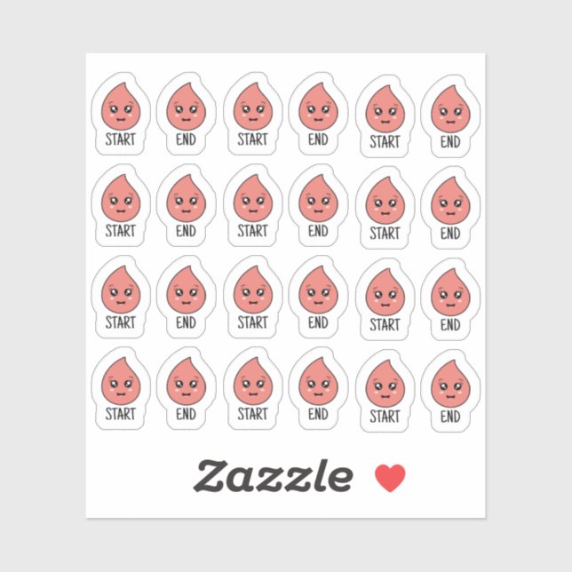 Sticker Cute Kawaii Période Tracker Cycle Menstrual Planne (Feuille)