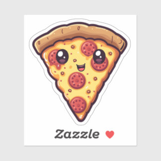 Sticker Cute Kawaii Pizza Slice Fun Cartoon Pizza