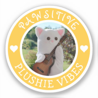 Sticker Cute Kawaii Vibes de Plushie Pawsitive Jaune Photo