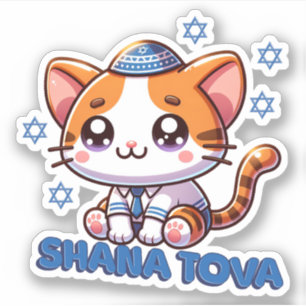 Sticker Cute Kitty Shana Tova