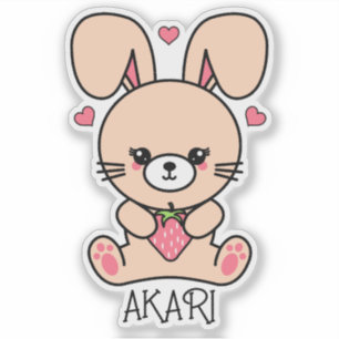 Sticker Cute lapin lapin de fraise Kawaii