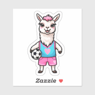 Sticker Cute Llama Jouer Au Football