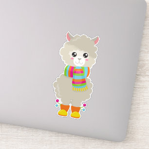Sticker Cute Llama, Petite Llama, Alpaga, Llama Avec Échar