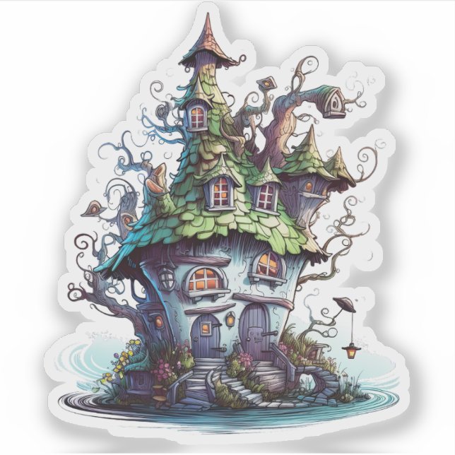Sticker Cute Maison de Fée (Devant)