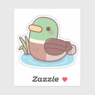 Sticker Cute Mallard Canard Nager Dans L'Étang